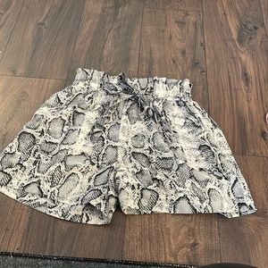 Snake print dress shorts
